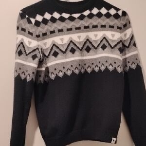 Abercrombie Kids Black and Gray Patterned Sweater